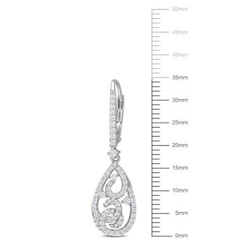 4/5 CT DEW Created Moissanite leverback Dangle Earrings in Sterling Silver