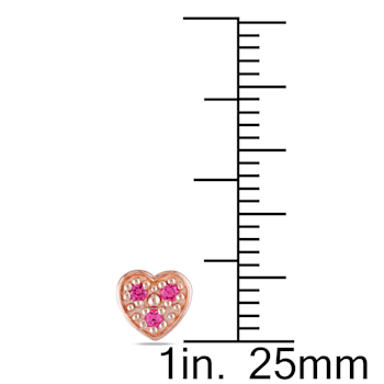 1/10 CT TGW Created Pink Sapphire Child's Stud Earrings in 2-Tone
Sterling Silver
