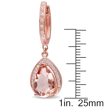 3.36 CTW Morganite Simulant and Cubic Zirconia Earrings in 18K Rose Gold
Over Sterling Silver