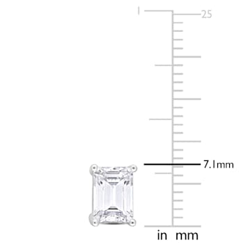 2 CT TGW Octagon Created Moissanite Stud Earrings in Sterling Silver
