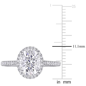 2 CT DEW Created Moissanite and 1/4 CT TW Diamond Halo Engagement Ring
in 14K Gold