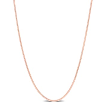 1.2MM Snake Chain Necklace in Rose Plated Sterling Silver
