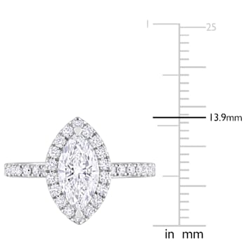 1 CT TGW Lab Grown Diamond with Tsavorite Accent Halo Engagement Ring in
14K White Gold