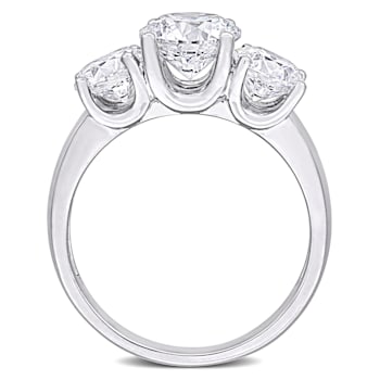 3 CT TW Lab-Grown Diamond 3-Stone Ring in 14K White Gold