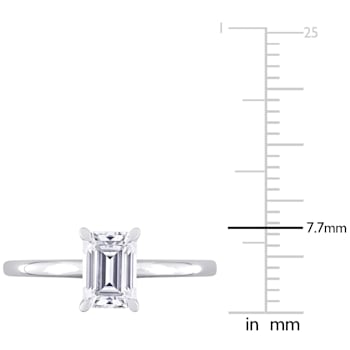 1 CT DEW Octagon Created Moissanite Solitaire Engagement Ring in
Sterling Silver