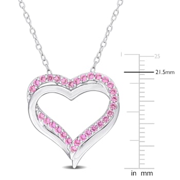 1/2 CT TGW Created Pink Sapphire Pendant with Chain in Sterling Silver