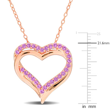 1/2 CT TGW Created Pink Sapphire Pendant with Chain in Rose Plated
Sterling Silver