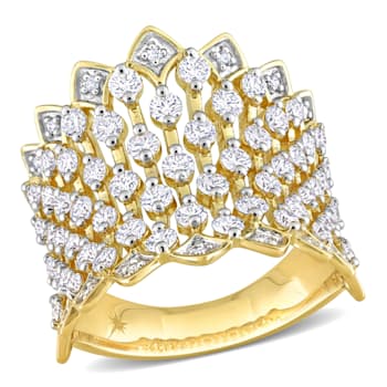 2 1/3 CT TGW Lab Grown Diamond Wide Band Ring in 14K Yellow Gold