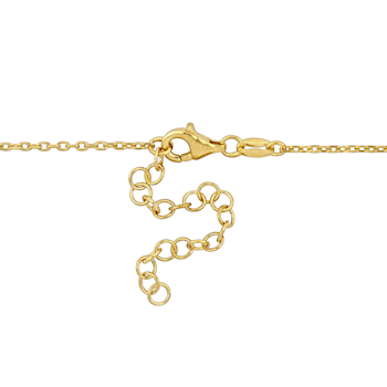 Lock and Key Charm Necklace w/ White Enamel in 14K Yellow Gold Over
Sterling Silver