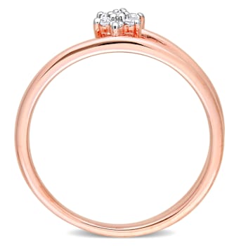 Diamond Accent Floral Promise Ring in 18K Rose Gold Over Sterling Silver