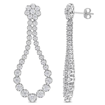 2 3/4 CT DEW Created Moissanite Open Pear Shape Dangle Earrings in
Sterling Silver