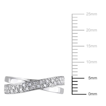 1/6 CT TW Diamond Crossover Ring in Sterling Silver