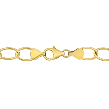 9-10 MM Freshwater Cultured Pearl Link Chain Necklace in 18K Yellow Gold
Over Sterling Silver