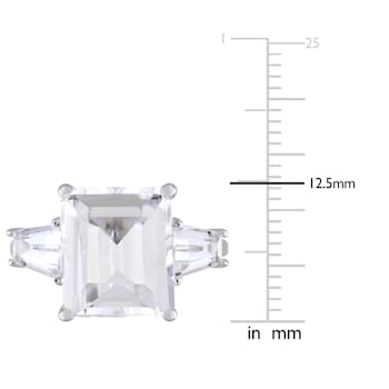 8 7/8 CTW White Topaz 3-Stone Ring in Sterling Silver