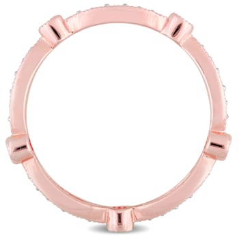 3/8 CTW Created Pink and Created White Sapphire Anniversary Band in Rose
Plated Sterling Silver
