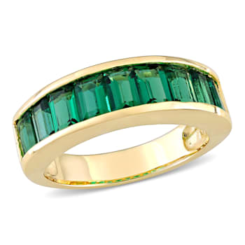 2 3/4 CTW Created Emerald Anniversary Band in Sterling Silver