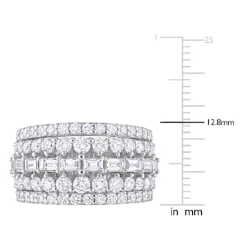 2 4/5 CT TW Diamond Multi-Row Semi-Eternity Ring in 14K White Gold