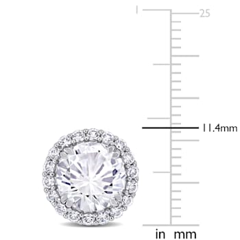 5-1/2ctw Created White Sapphire Halo Stud Earrings in Sterling Silver