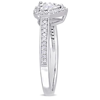 1/3 CT TW Diamond Heart Ring in Sterling Silver