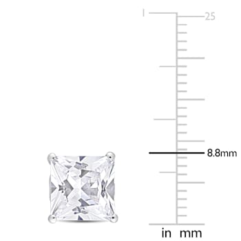 6 1/8 CT TGW Square Created White Sapphire Stud Earrings in Sterling Silver