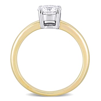 3/4 CT DEW Created Moissanite Solitaire Engagement Ring in 14K Gold