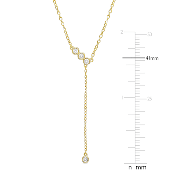 1/8 CT TGW Lab Grown Diamond Lariat Necklace in 18K Yellow Gold Plated
Sterling Silver