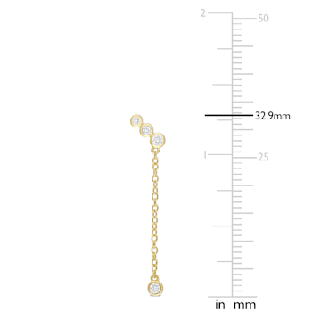 1/5 CT TGW Lab Grown Diamond Dangle Earrings iin 18K Yellow Gold Plated
Sterling Silver