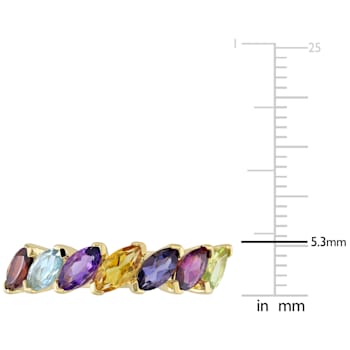 1 4/5 CTW Multi-Gemstone Ring in Yellow Plated Sterling Silver