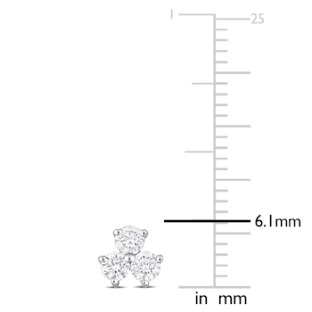 5/8 CT TW Diamond 3-Stone Stud Earrings in Platinum