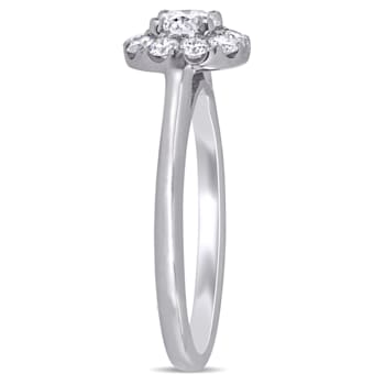 3/4 CT TGW Lab Grown Diamond Halo Engagement Ring in 14K White Gold