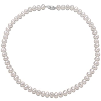 5 - 6 MM Freshwater Cultured Pearl 18" Strand with Sterling Silver Clasp