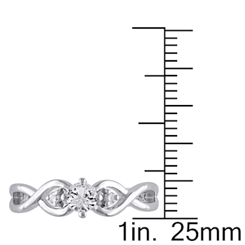 1/3 CT TGW Created White Sapphire and Diamond Accent Infinity Ring in
Sterling Silver