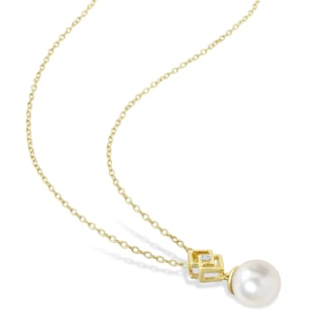 8-9MM South Sea Cultured Pearl & Topaz Earrings & Necklace Set
in Yellow Plated Sterling Silver