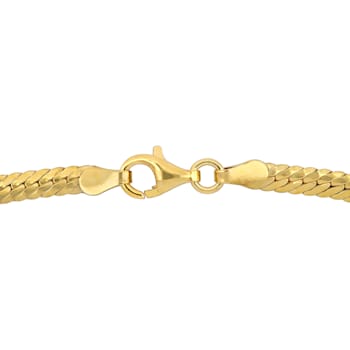 3MM Herringbone Bracelet in 18K Yellow Gold Over Sterling Silver