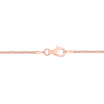 Fancy Curb Link Necklace in Rose Plated Sterling Silver