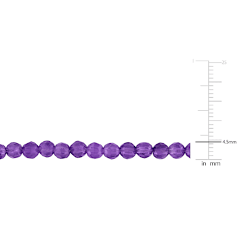 6 1/2 CT TGW Amethyst Beaded Bracelet with Sterling Silver Clasp