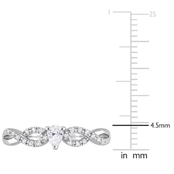 1/4 CT TGW Created White Sapphire and 1/10 CT TW Diamond Infinity
Engagement Ring in Sterling Silver