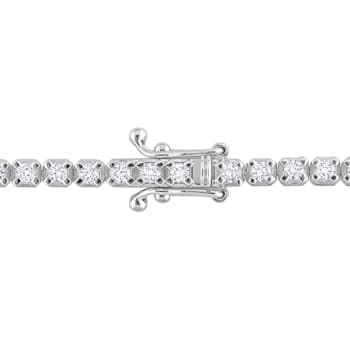 14K White Gold 1 3/4 CT TW Diamond Tennis Bracelet