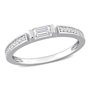 3/8 CT DEW Created Moissanite Anniversary Band in Sterling Silver