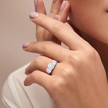 3 CT TW Lab-Grown Diamond 3-Stone Ring in 14K White Gold