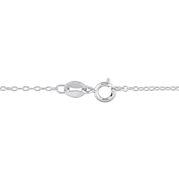 8-8.5 MM Freshwater Cultured Pearl and White Topaz Drop Pendant with
Chain in Sterling Silver