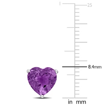 3 1/3 CT TGW Heart Amethyst Stud Earrings in Sterling Silver