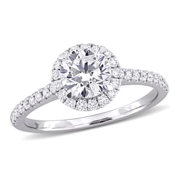 1 1/3 CT TW Lab-Grown Diamond Halo Ring in 14K White Gold