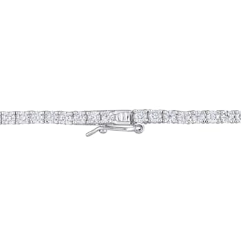 12 1/2 CT DEW Created Moissanite Tennis Necklace in Sterling Silver