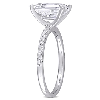 3-1/5 CT DEW Created Moissanite Engagement Ring in 10K White Gold