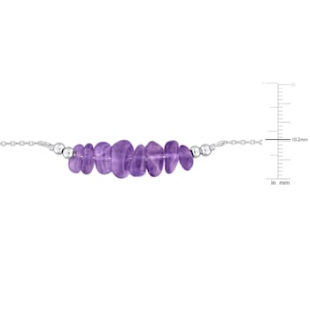 1 1/3 CT TGW Amethyst Bead Chain Bracelet in Sterling Silver