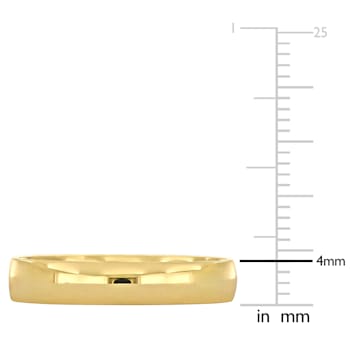 Ladies 4mm Polished Finish Wedding Band in 14K Yellow Gold