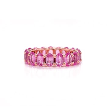 Pink Sapphire Oval Band in 14K Gold