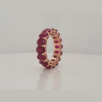 14K Rose Gold Ruby Oval Ring