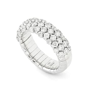 ZYDO White Gold Stretch Dome Ring with 1.92cts of Diamonds